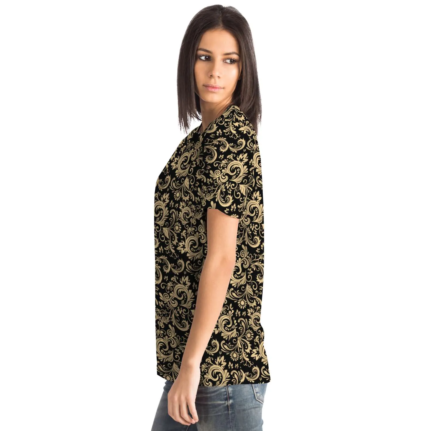 Oriental Floral Pattern - Onyx | Unisex T-Shirt | Mandalazed