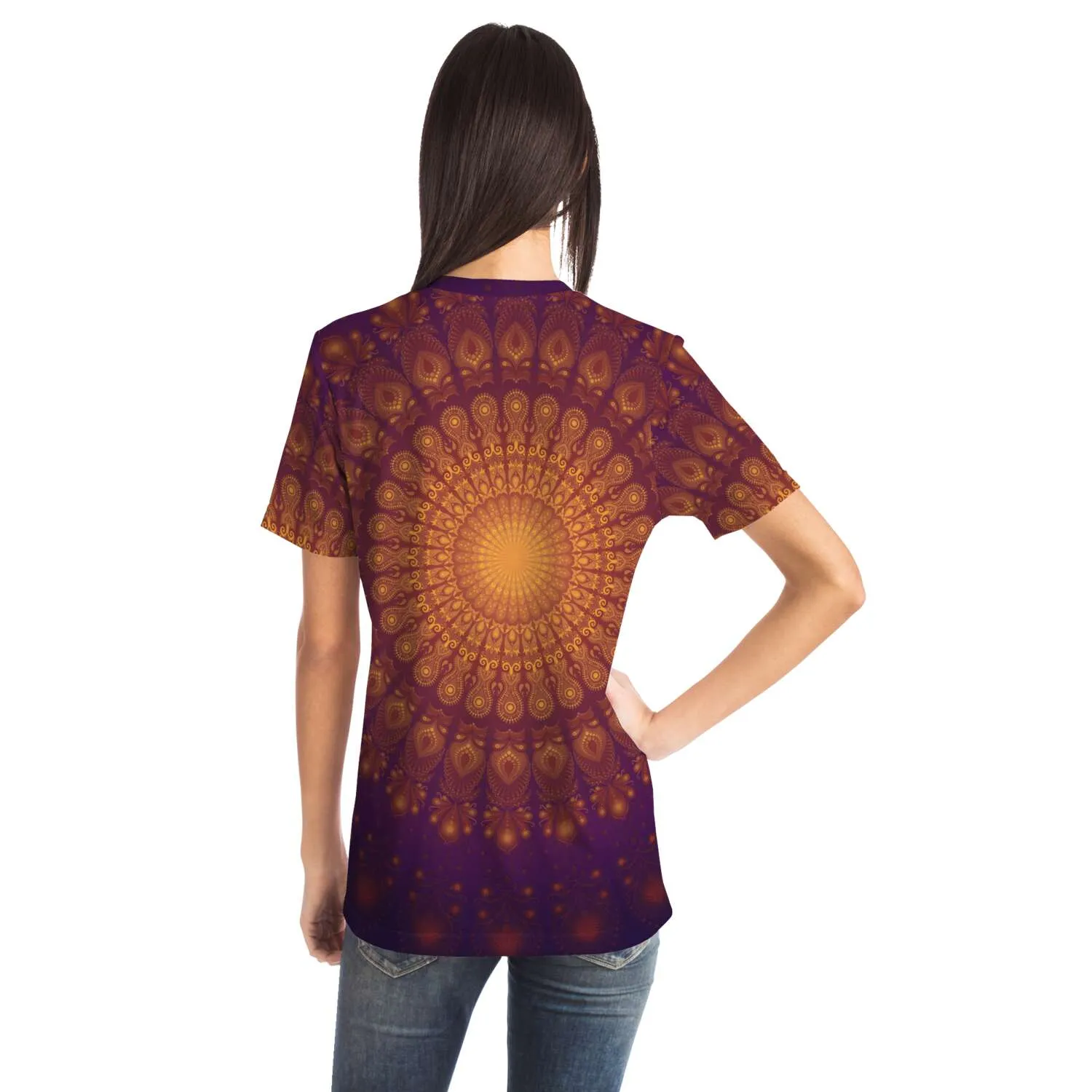 Peacock Feahter Mandala - Moon | Unisex T-Shirt | Mandalazed