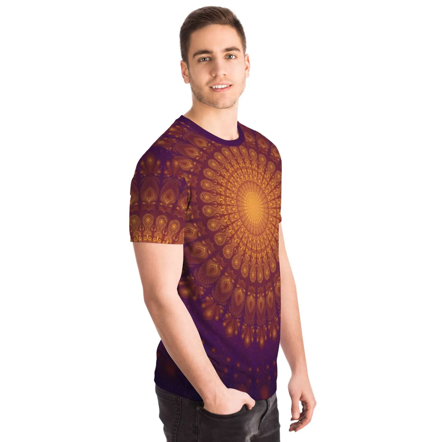 Peacock Feahter Mandala - Moon | Unisex T-Shirt | Mandalazed