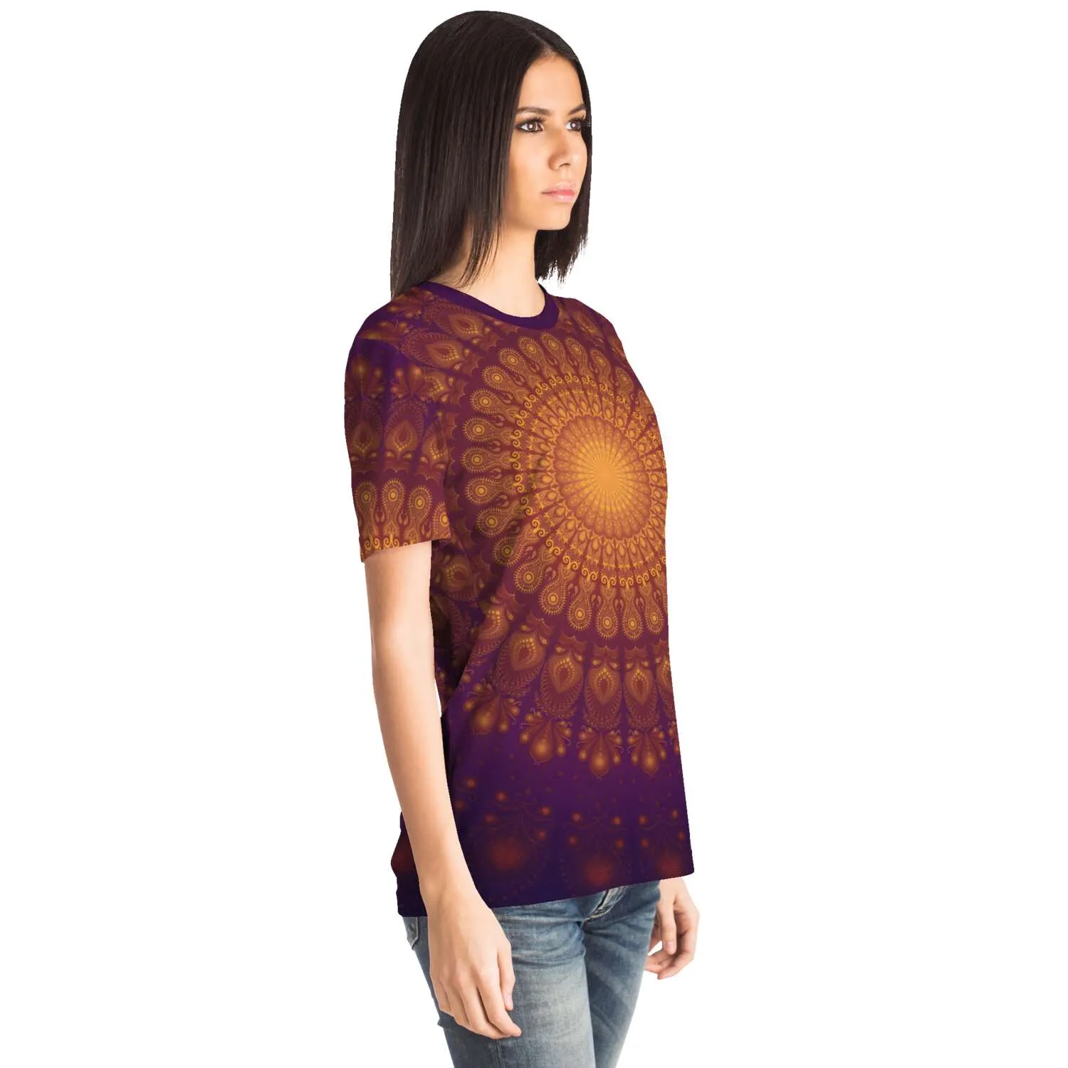 Peacock Feahter Mandala - Moon | Unisex T-Shirt | Mandalazed