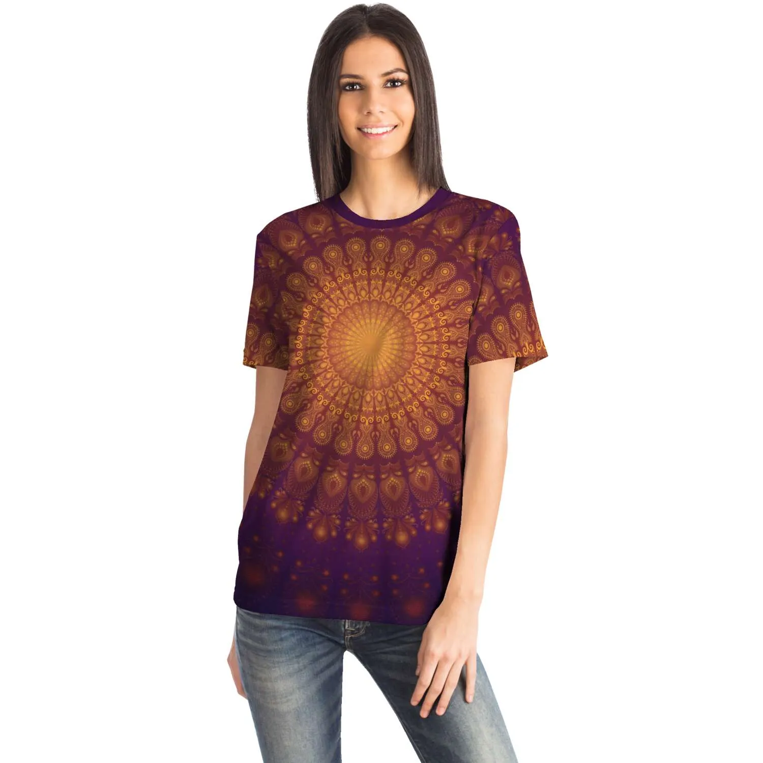 Peacock Feahter Mandala - Moon | Unisex T-Shirt | Mandalazed