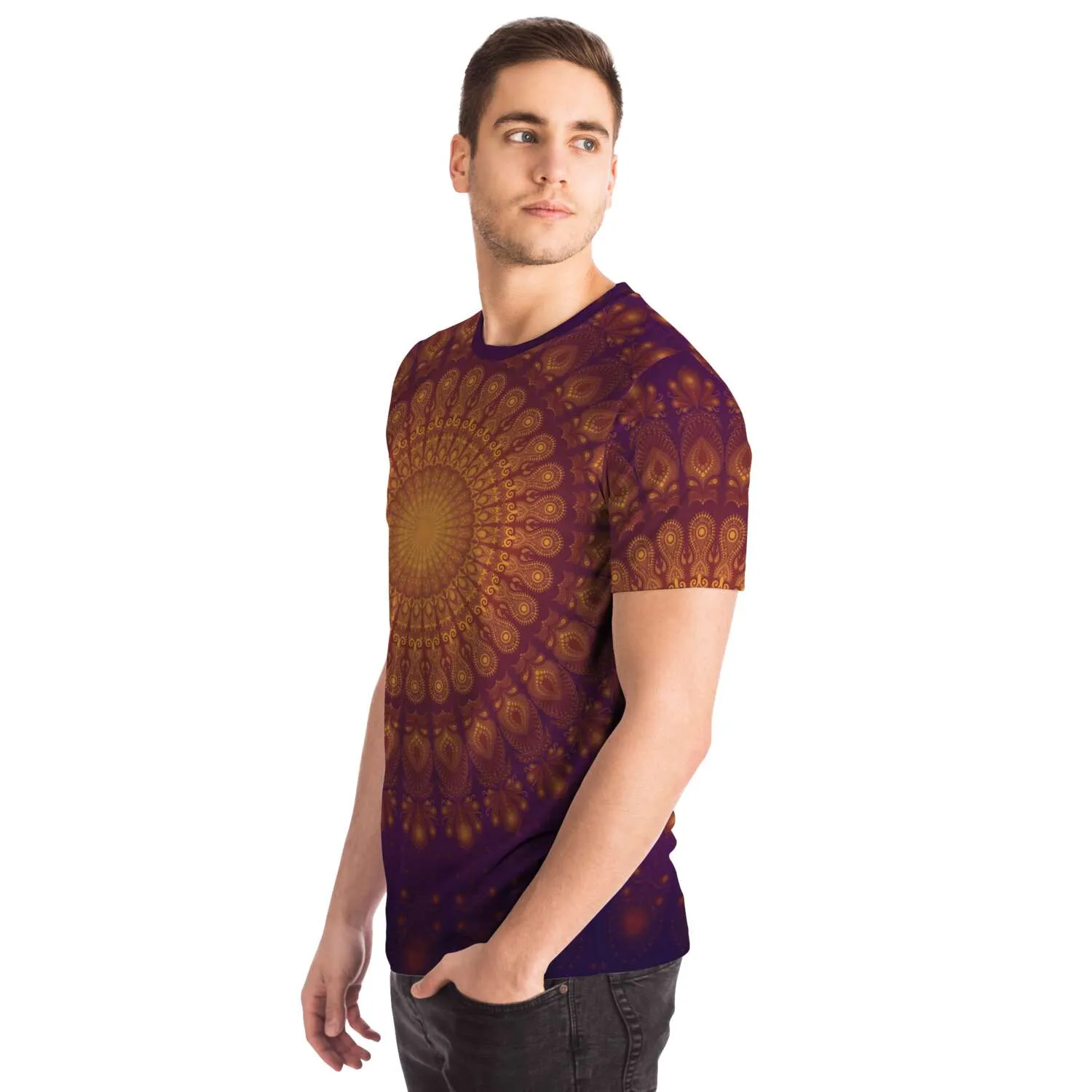 Peacock Feahter Mandala - Moon | Unisex T-Shirt | Mandalazed