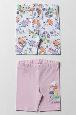 Peppa Pig 2 Pack Cycling Shorts Pink