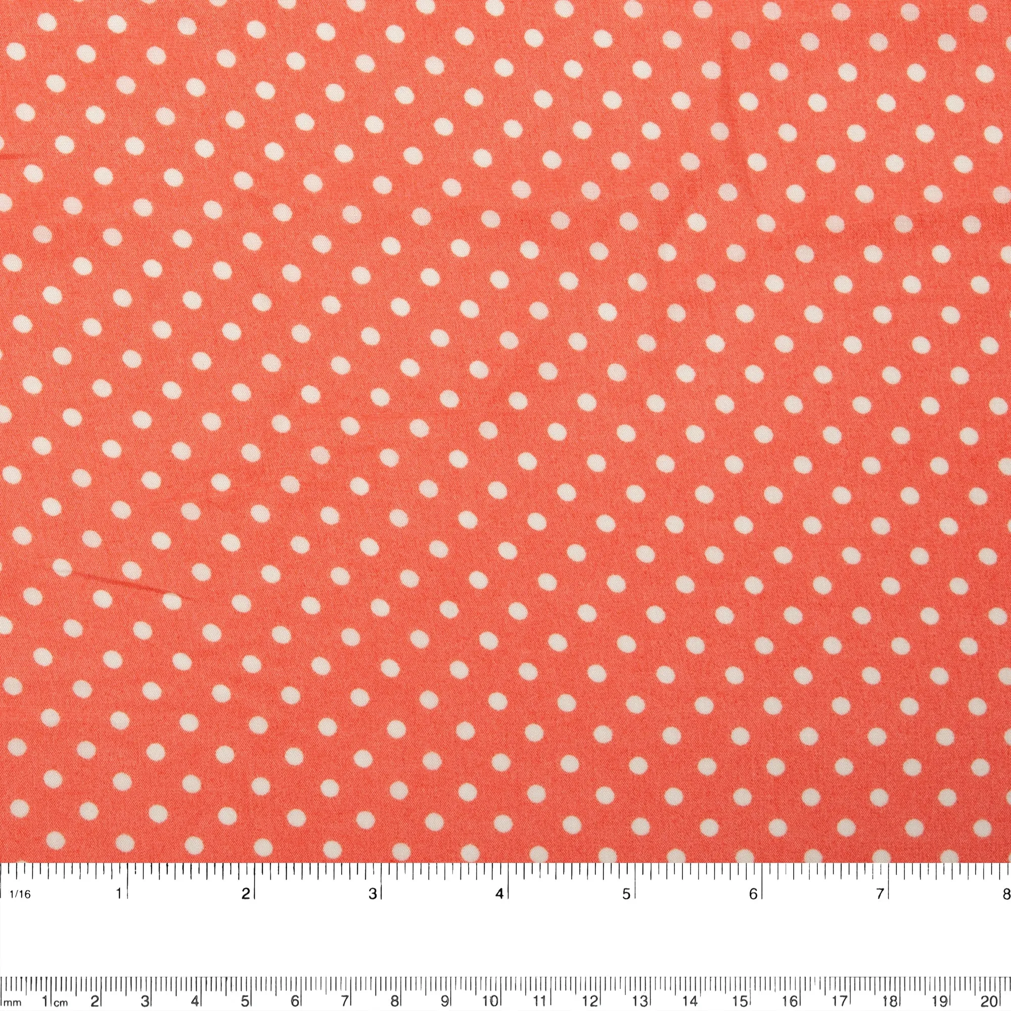 POLKA DOT Printed Polyester - Coral red