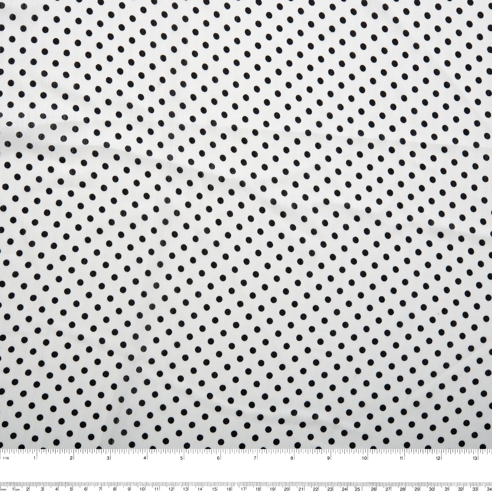 POLKA DOT Printed Polyester - White / Black