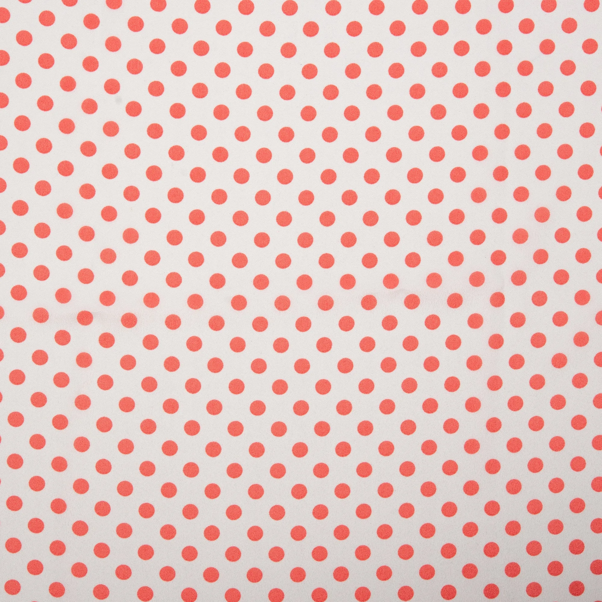 POLKA DOT Printed Polyester - White / Coral