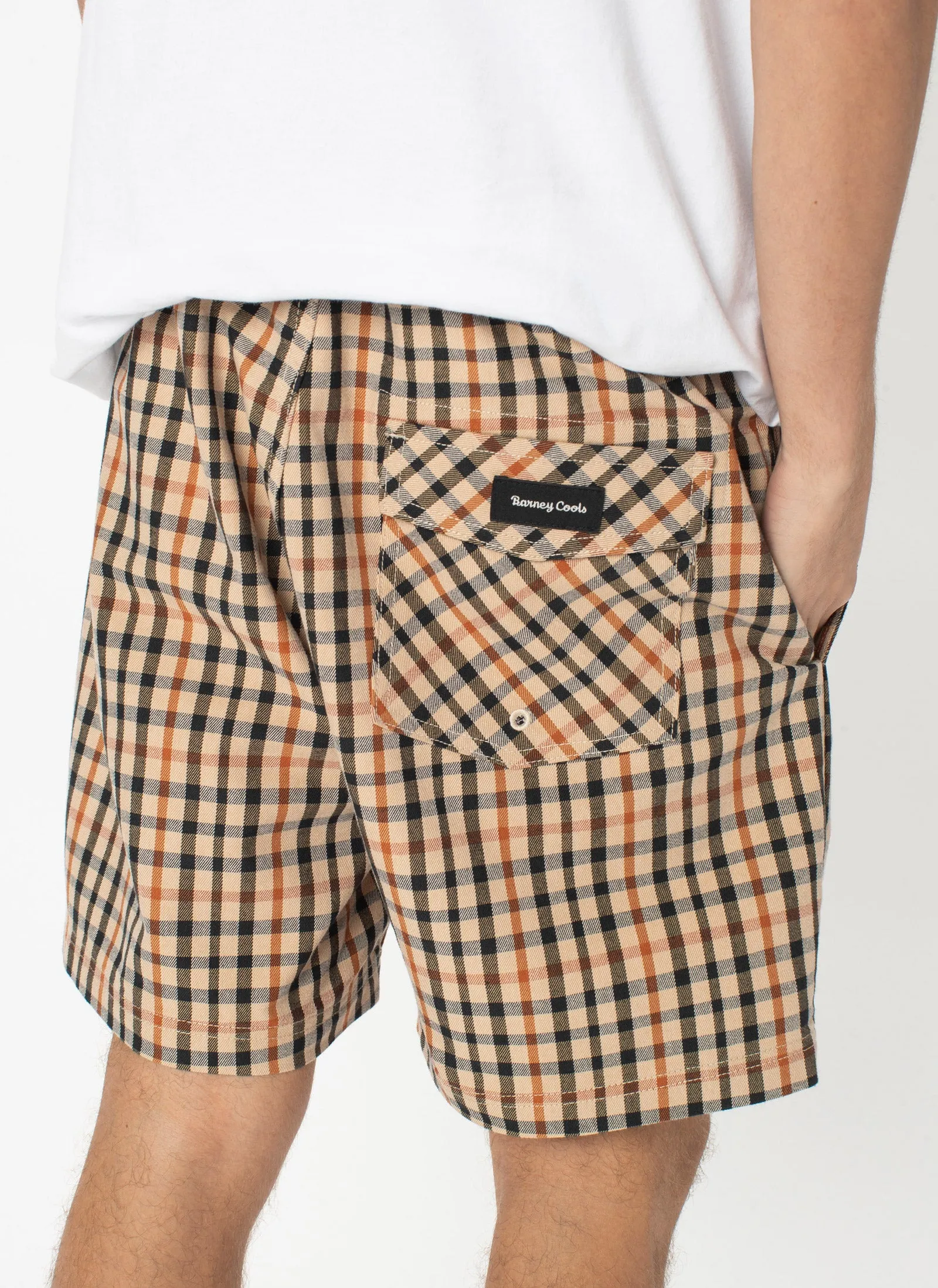 Poolside 17" Short Beige Check