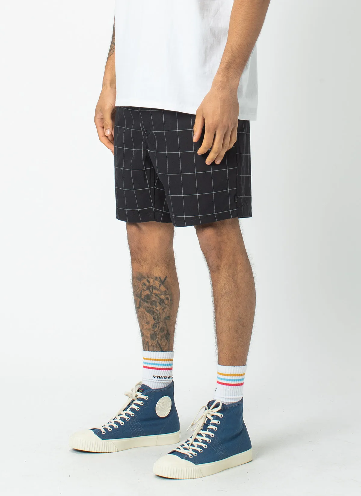 Poolside 17" Short Black Check