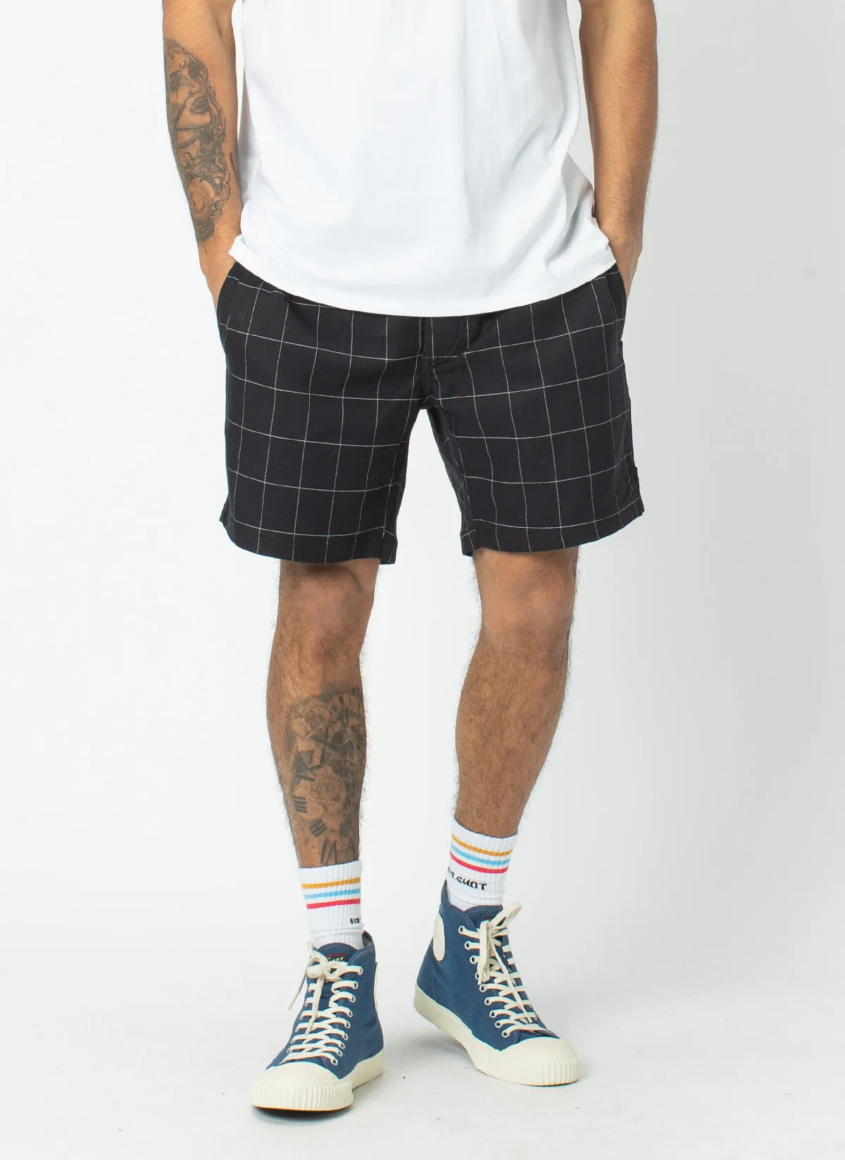 Poolside 17" Short Black Check