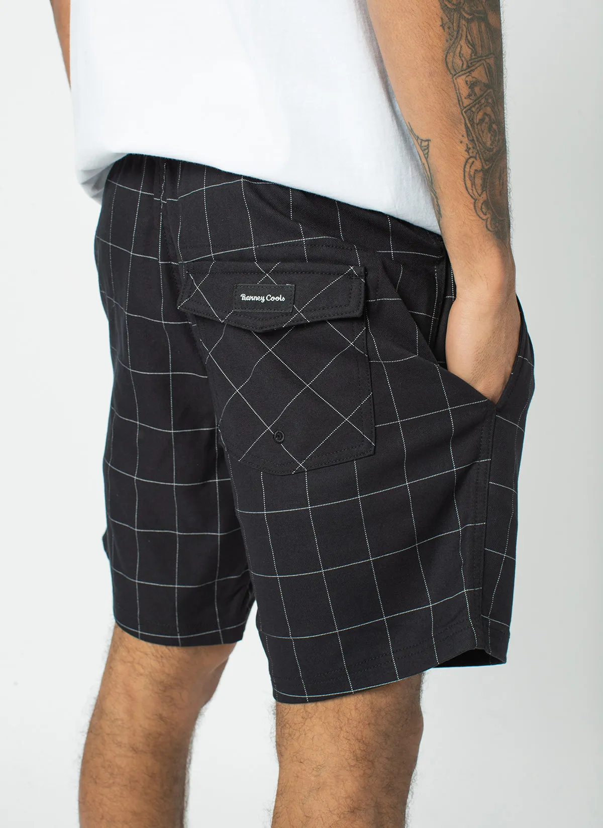 Poolside 17" Short Black Check