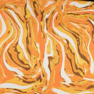 Printed Faux Silk - BRIANA - 008 - Tangerine