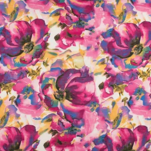 Printed Faux Silk - BRIANA - 011 - Pink