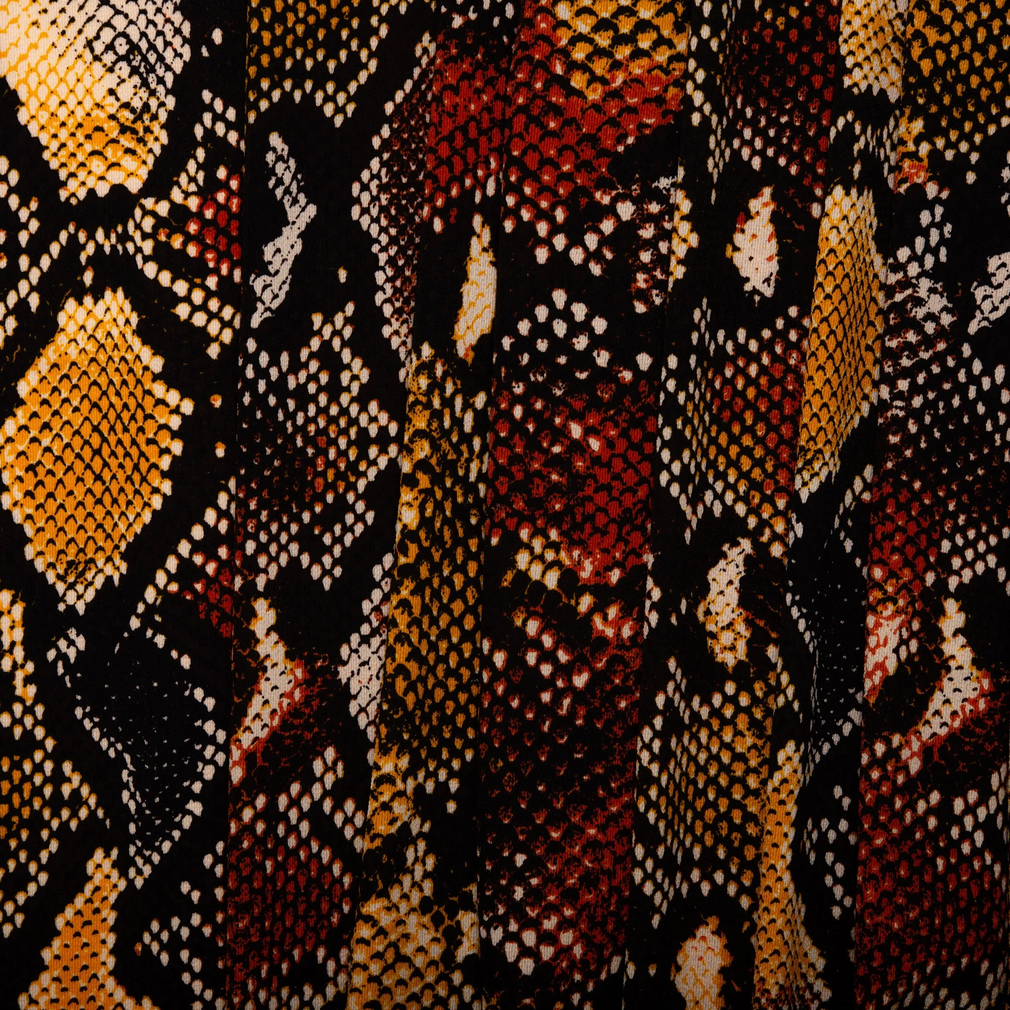 Printed Polyester Crepe - FOLKLORE - Snakes - Goldenrod