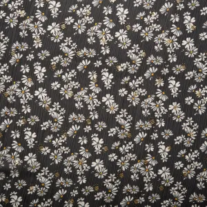 Printed polyester - OLIVIA - Daisy - Grey