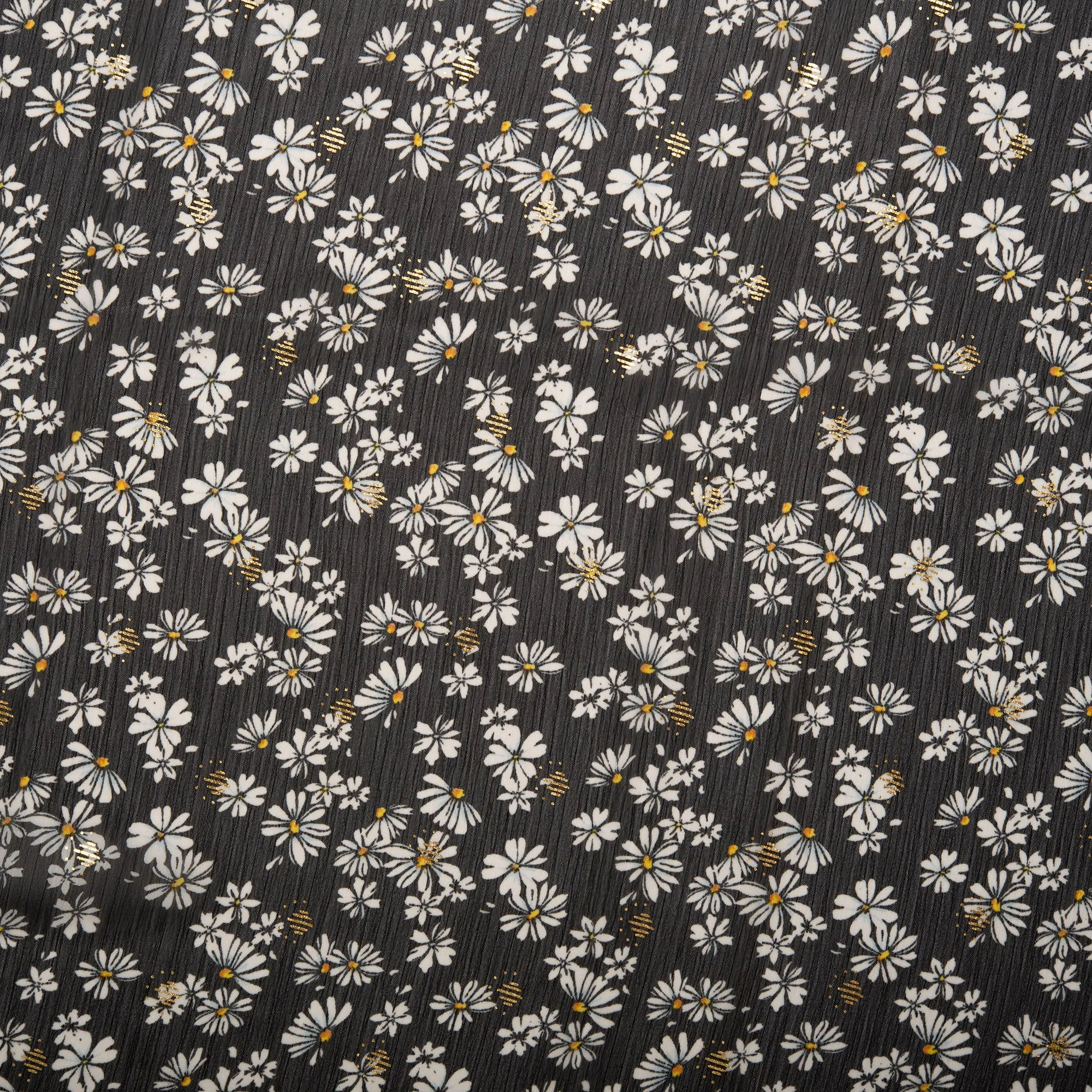 Printed polyester - OLIVIA - Daisy - Grey