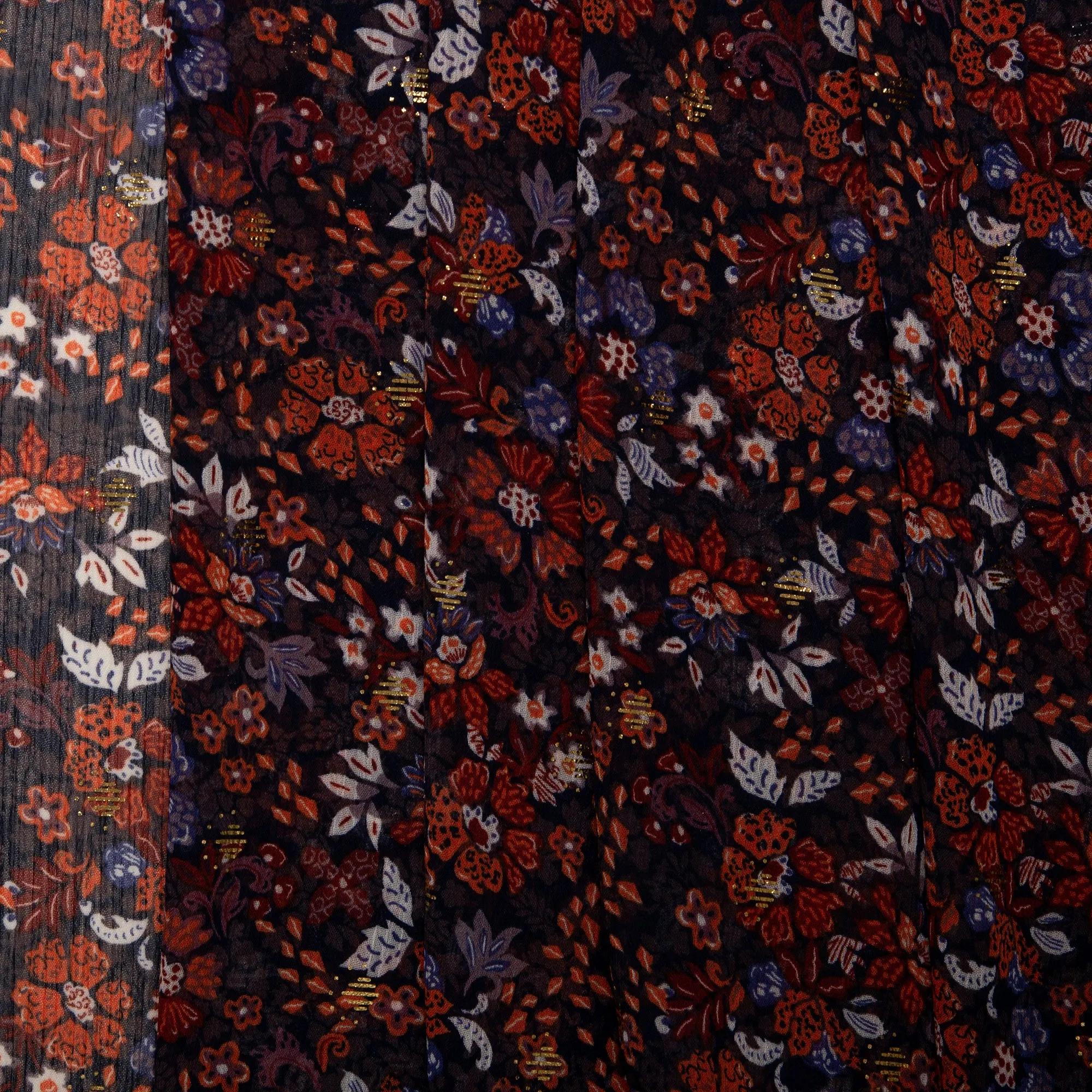 Printed polyester - OLIVIA - Florals - Orange