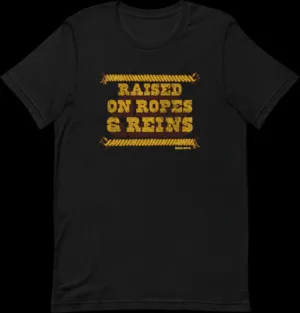 Rodeo Hippie Raised on Ropes and Reins Black Tee