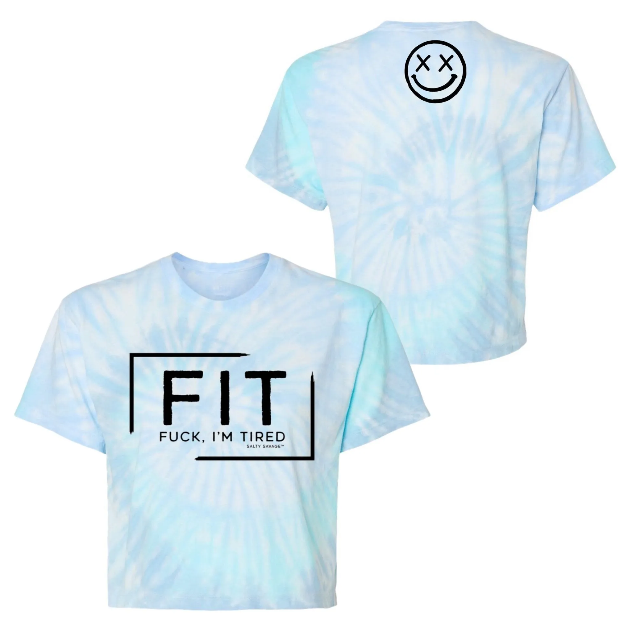 Salty Savage Ladies "FIT" Spiral Tie Dye Crop Tee