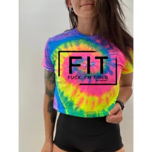 Salty Savage Ladies "FIT" Spiral Tie Dye Crop Tee