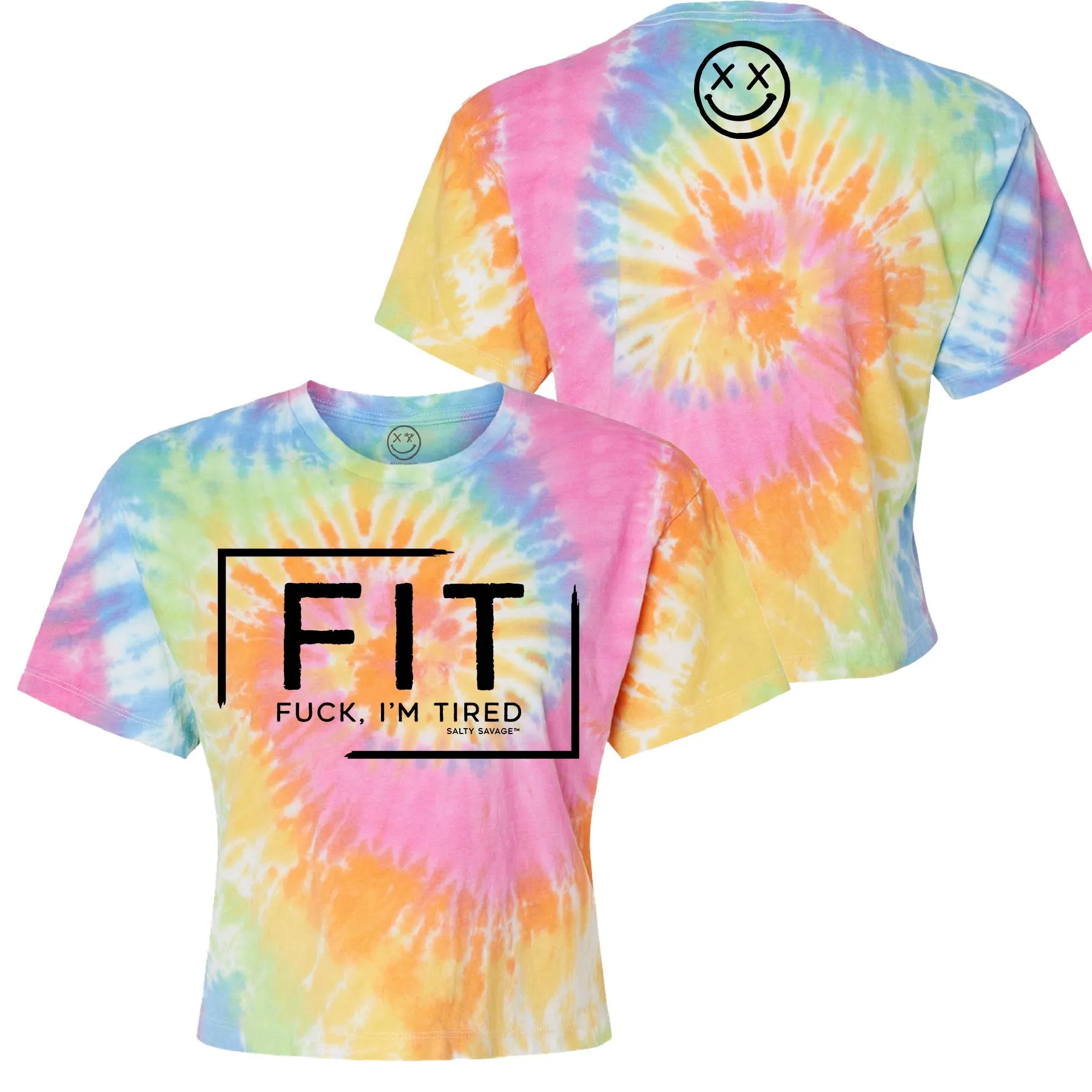 Salty Savage Ladies "FIT" Spiral Tie Dye Crop Tee