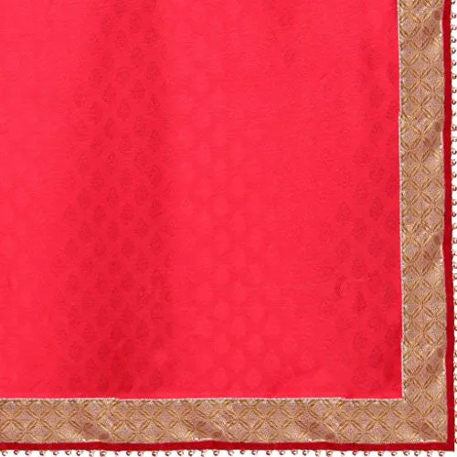 Sarvagny Clothings Red Jacquard Fashion Saree (RED-LATKAN)