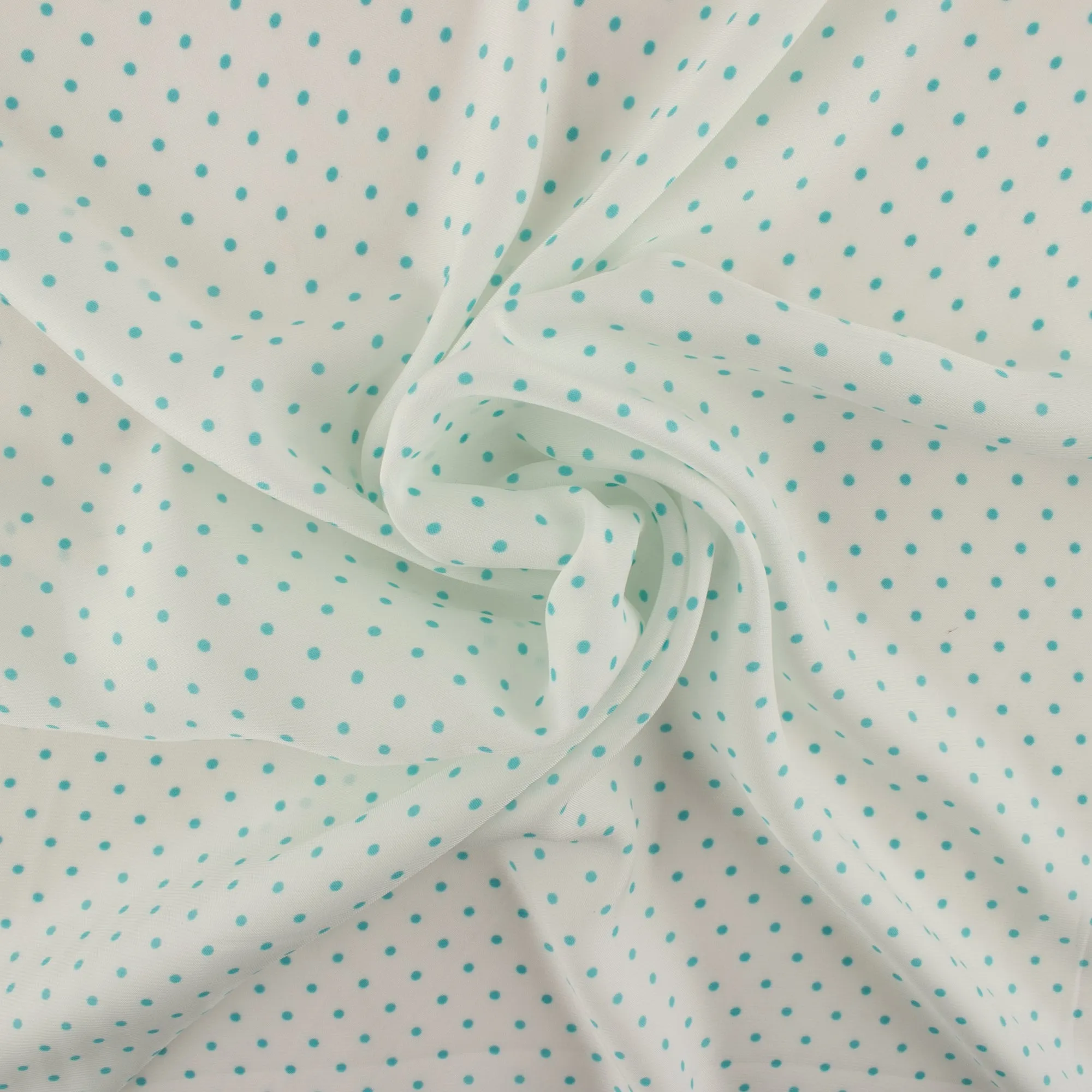 Satin- VICTORIA - Dots - Aqua