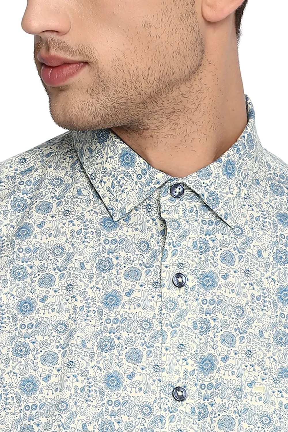 Slim Fit Printed Stretch Shirt