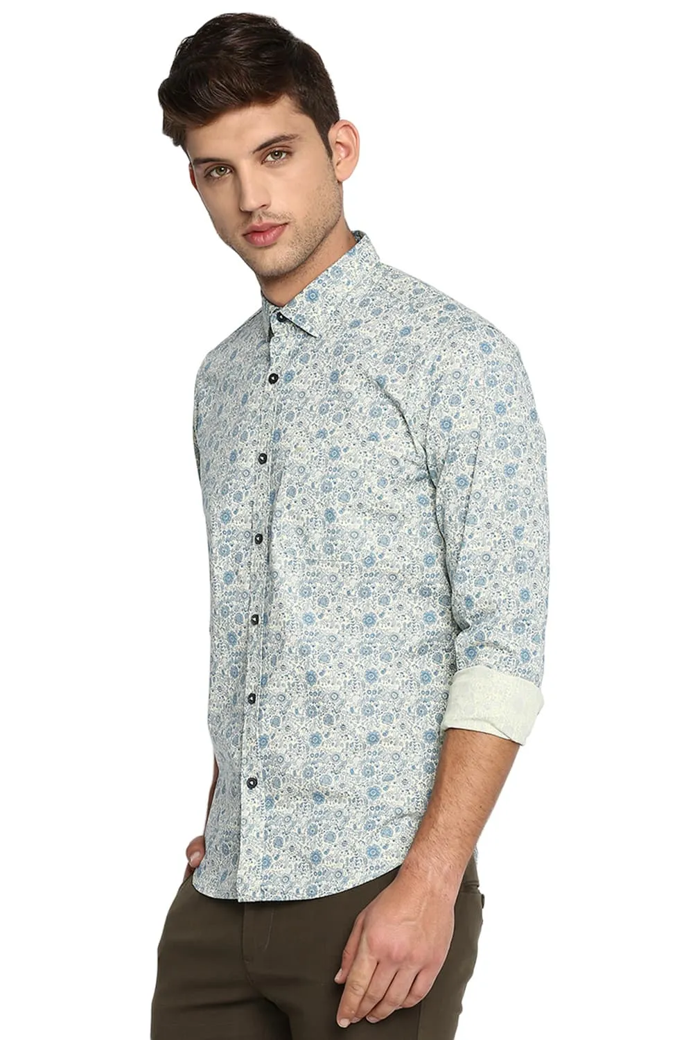 Slim Fit Printed Stretch Shirt