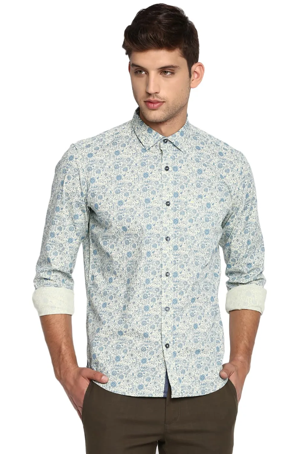 Slim Fit Printed Stretch Shirt