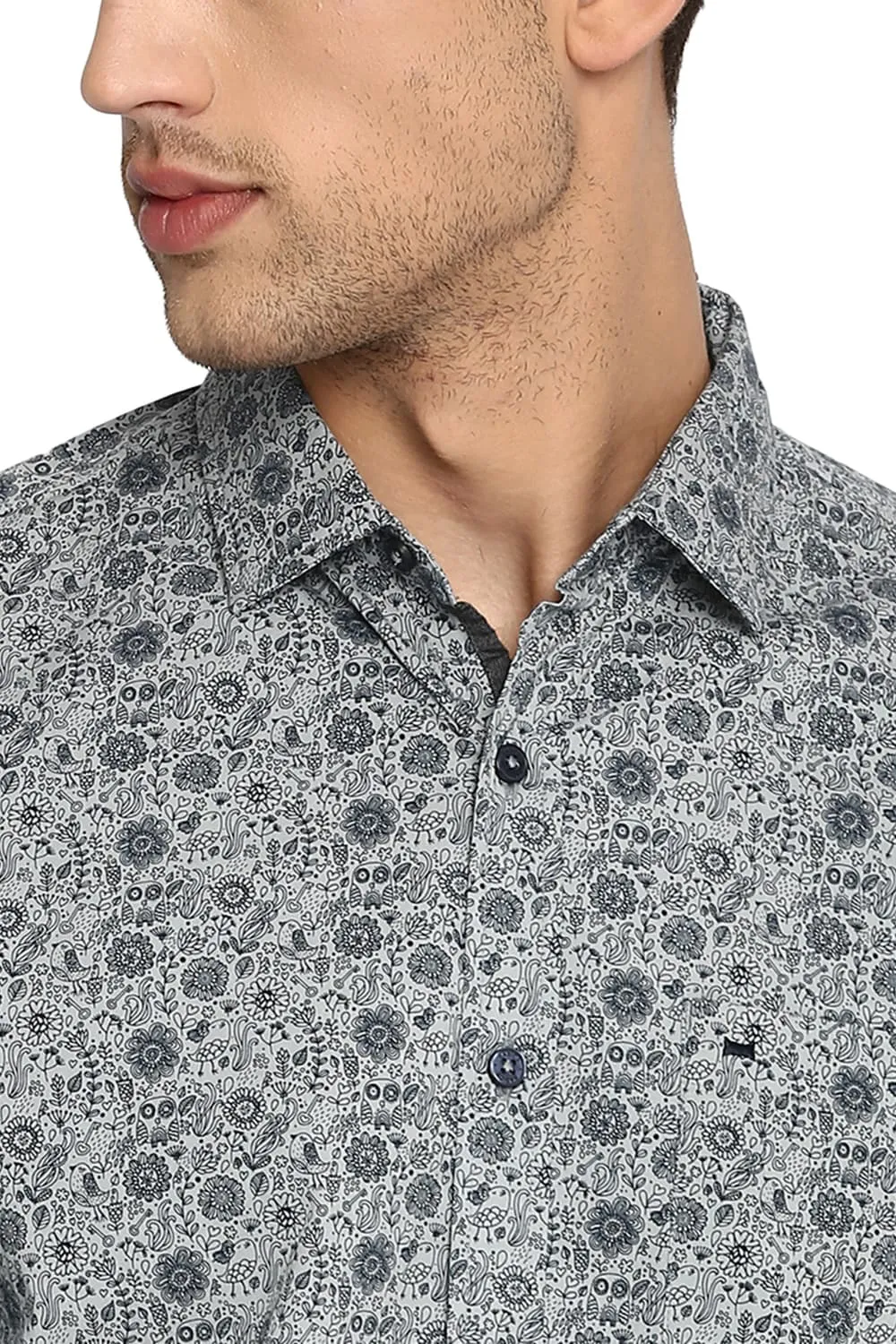 Slim Fit Printed Stretch Shirt