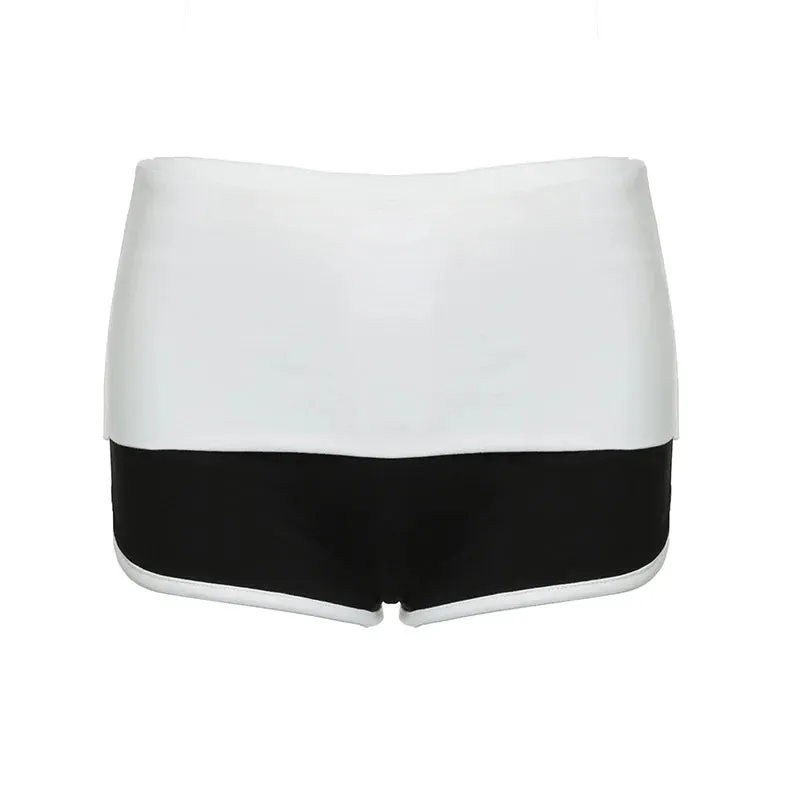 Solid Two Tone Charming Micro Shorts For Women