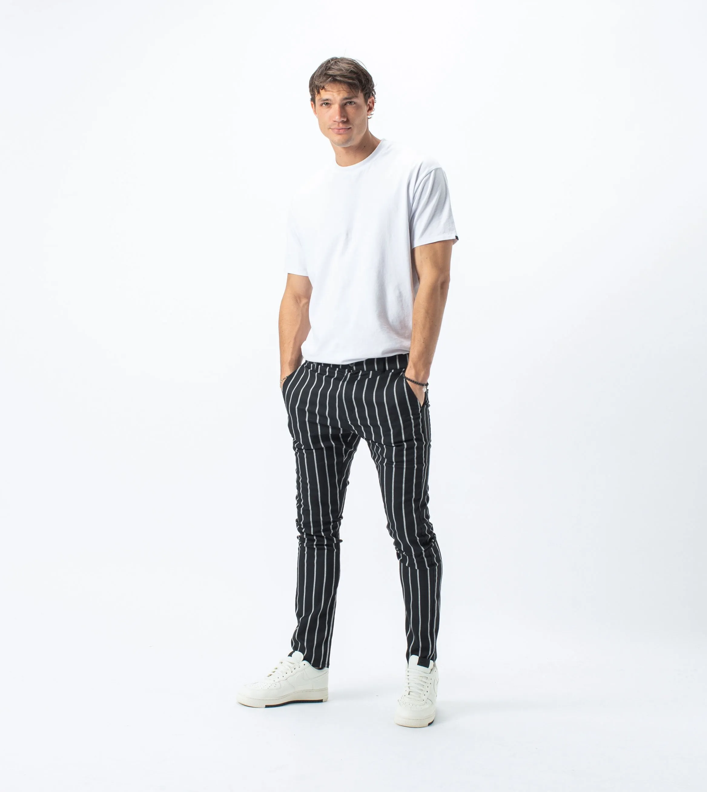 Stripe Snapshot Chino Black/Milk - Sale