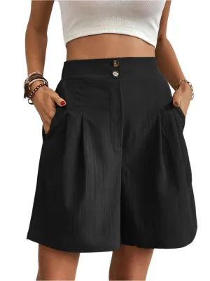 TEEK - Pocketed Half Elastic Waist Shorts