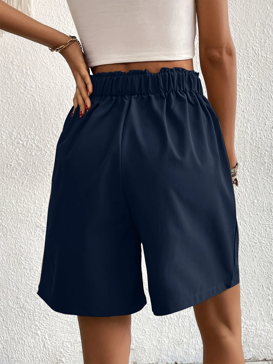 TEEK - Pocketed Half Elastic Waist Shorts