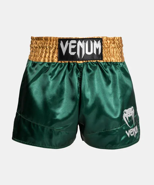 Venum-03813 Classic MUAY THAI BOXING Shorts XS-XXL Green/Gold/White