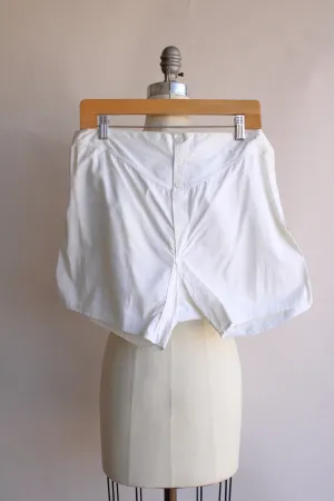 Vintage 1930s 1940s Men's White Cotton Boxer Shorts