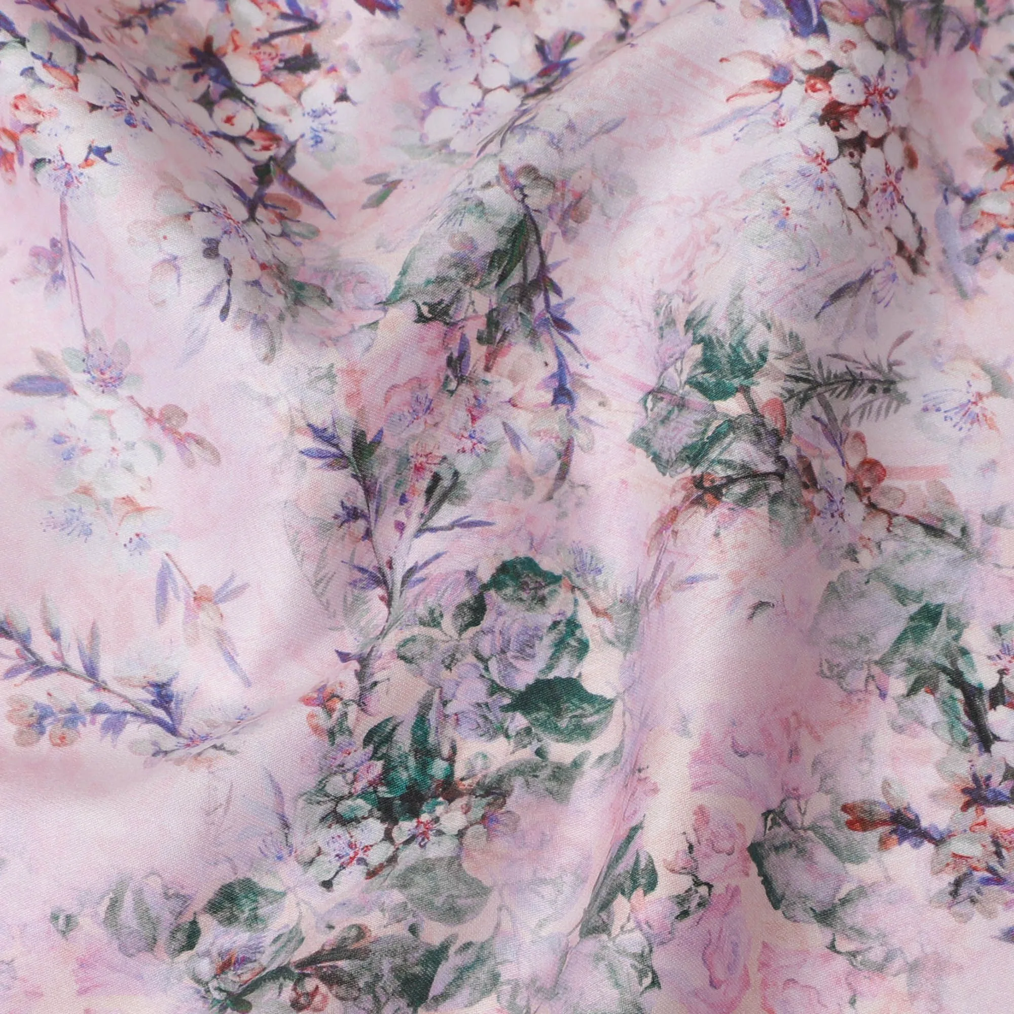 Whispering Lilac Floral Cotton Lawn Fabric - Delicate Print, 110cm Wide, Buy Online-D18008