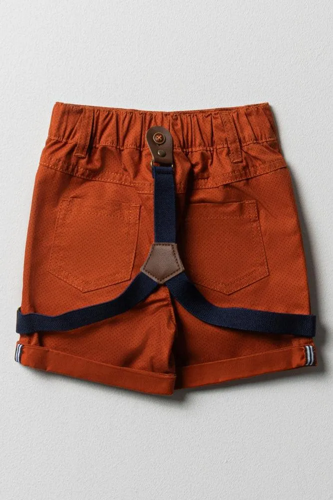 Woven Chino Short With Suspenders